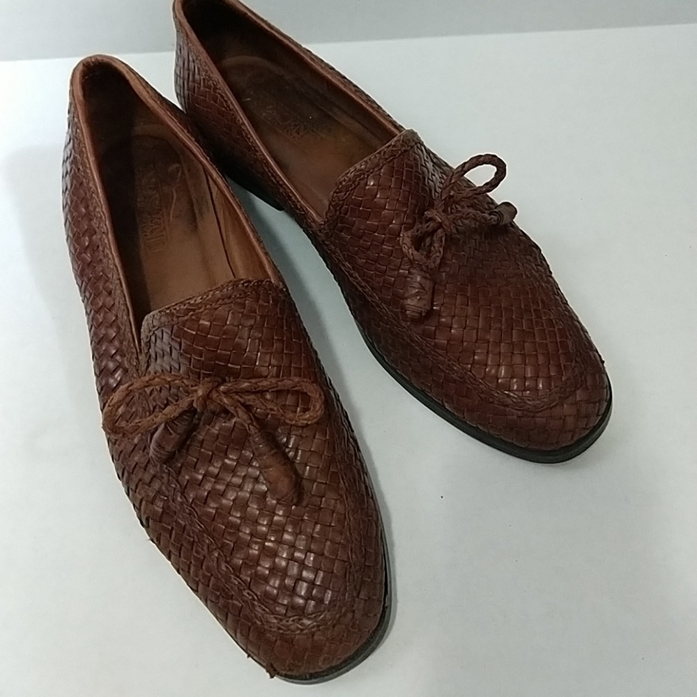 Vintage huarache leather loafers with tassels